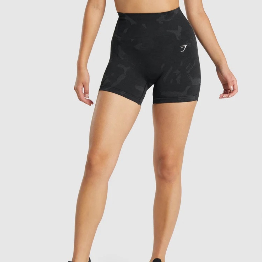 Gymshark Adapt Camo Seamless Shorts in Savanna Black